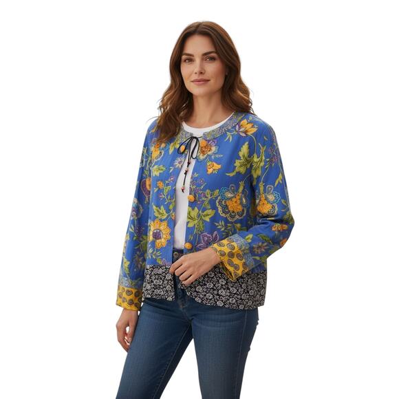 Carole Little Rayon Jacket  Multicolor Womens Size 12 - Picture 1 of 6